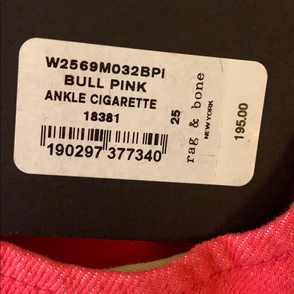 New rag&bone jeans,bill pink,ankle cigarette - Picture 4 of 9
